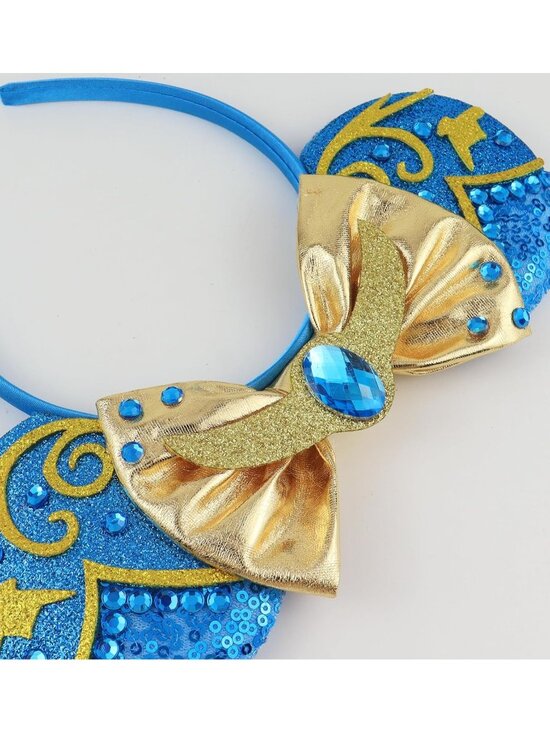 Women\'s Blue Polyester Sequin Bow Mickey Mouse Headband Hair Accessory main image 6